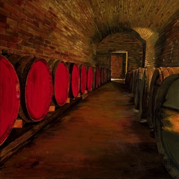 Tonneaux dans la cave